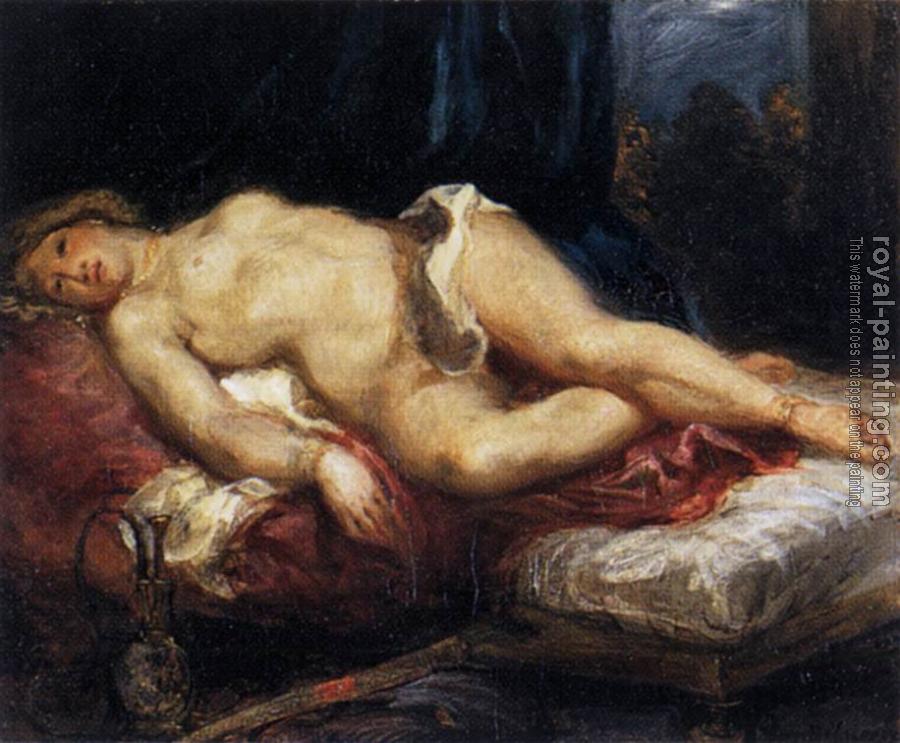 Eugene Delacroix : Odalisque Reclining on a Divan